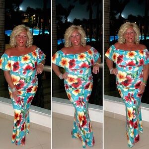 Floral Off-Shoulder Maxi Dress